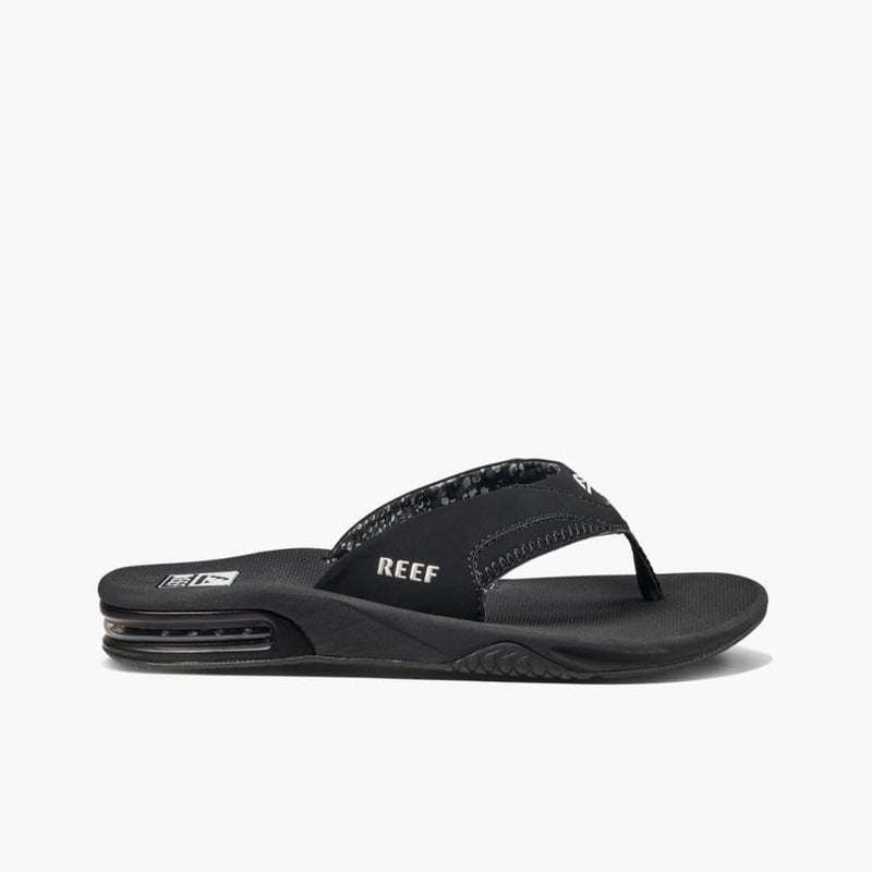 Reef Fanning Womens Bottle Opener Flip Flop, Arch Support, Durable Outsole, Water Friendly, Black, 8 - Image 2